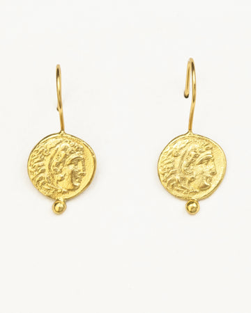 Shop Vintage Coin Drop Earrings with Turquoise Quartz by GHARAZ at House of  Designers – HOUSE OF DESIGNERS